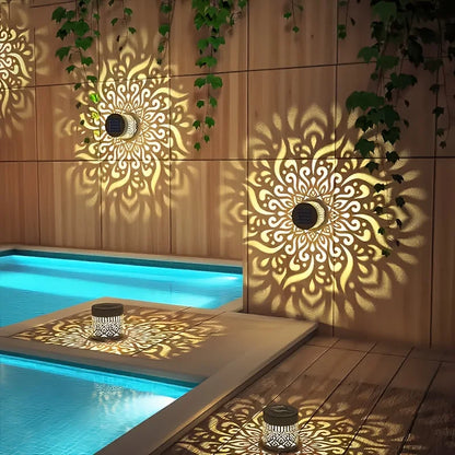 مصباح ماندالا الجداري الخارجي بالطاقة الشمسية