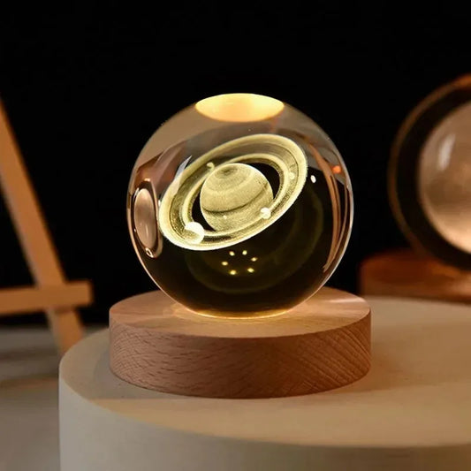 3D Crystal Ball Astronomy Solar System, Moon, or Galaxy