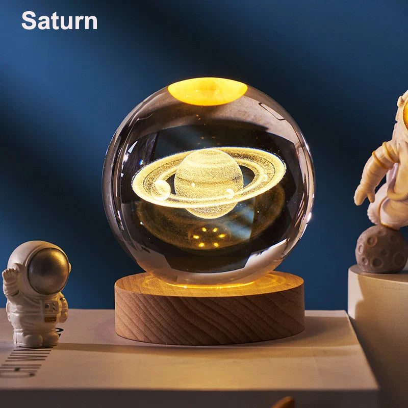 3D Crystal Ball Astronomy Solar System, Moon, or Galaxy