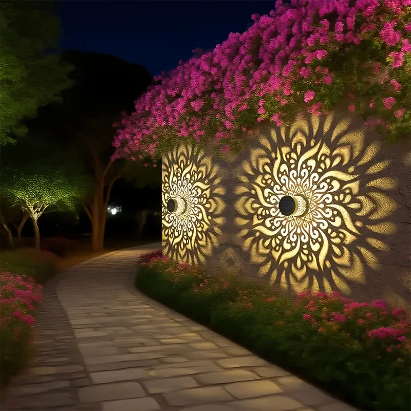 مصباح ماندالا الجداري الخارجي بالطاقة الشمسية