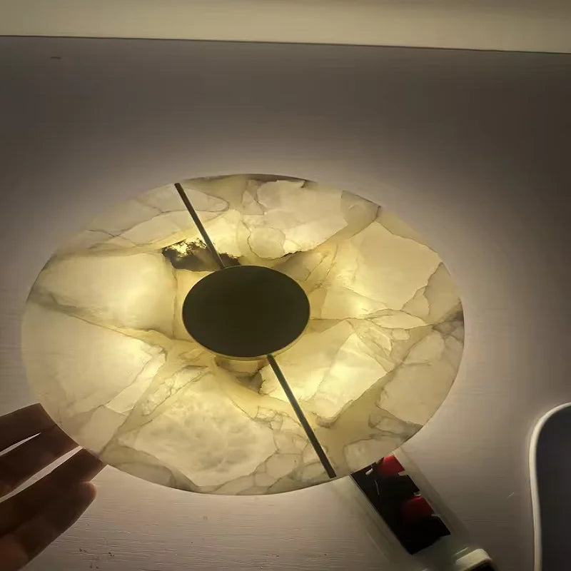 MarbleAura™ Alabaster Wall Sconce