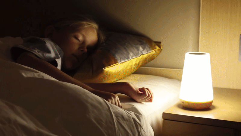 ChromaGlow RGB night light cycling through 13 colours – animation